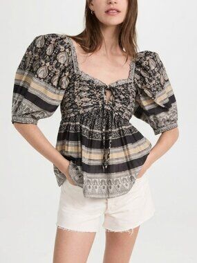 Sea New York Tasha Print Short Sleeve Top Size Medium